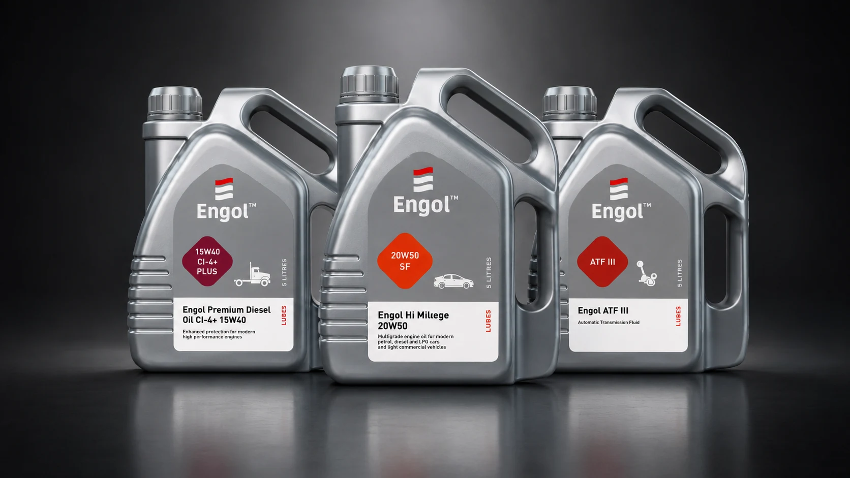 Engol Premium Diesel, Hi Mileage and ATF lubricant packs